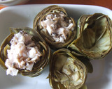 Foto del paso 5 de la receta: Alcachofas rellenas con jamón cocido
