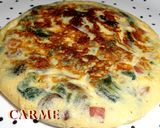 Foto del paso 9 de la receta: Tortilla de espinacas y setas con jamón