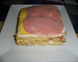 Foto del paso 3 de la receta: Mini torta de pionono, jamón y queso