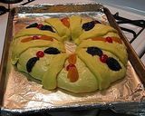A picture of step 18 of Mexican Rosca de Reyes.