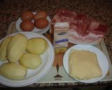 Foto del paso 1 de la receta: Pastel de patata, bacon y queso gratinado