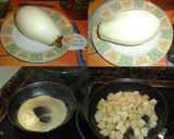 Foto del paso 1 de la receta: Tortilla de berenjena blanca y jamón ibérico