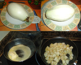 Foto del paso 1 de la receta: Tortilla de berenjena blanca y jamón ibérico