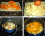Foto del paso 1 de la receta: Puré de calabaza y manzana con crema de melón