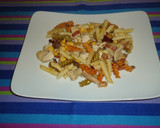 Foto del paso 2 de la receta: Ensalada tibia de pasta, pollo y queso fresco