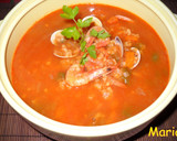 Foto del paso 4 de la receta: Sopa de tomate con marisco y arroz