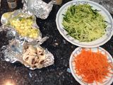 Espaguetis de calabacín con verduras