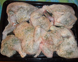 Foto del paso 1 de la receta: Pollo al caramelo y batatas al horno