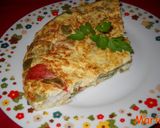 Foto del paso 5 de la receta: Tortilla de bacalao con judías verdes y pimientos rojos