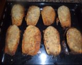 Foto del paso 9 de la receta: Berenjenas rellenas, rebozadas, fritas y horneadas