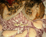 Foto del paso 8 de la receta: Boniatos o patatas rellenas de judías italianas con espinacas en microondas