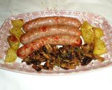 Foto del paso 4 de la receta: Butifarras al horno con champiñones y patatas