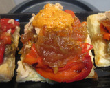 Foto del paso 6 de la receta: Mil hojas de escalivada, cebolla caramelizada, atún y romesco