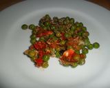 Foto del paso 7 de la receta: Huevo frito sobre colchón de arvejas