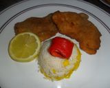 Foto del paso 9 de la receta: Milanesas de pollo con timbal de arroz bicolor