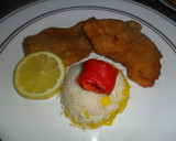 Foto del paso 9 de la receta: Milanesas de pollo con timbal de arroz bicolor