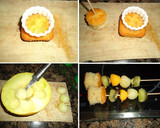 Foto del paso 3 de la receta: Brochetas de frutas y bizcocho con salsa de naranja y chocolate