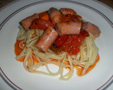 Foto del paso 9 de la receta: Espaguetis con longaniza de pavo y pollo en salsa de verduras