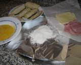 Foto del paso 1 de la receta Berenjenas  con jamón y queso rebozadas
