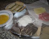 Foto del paso 1 de la receta: Berenjenas con jamón y queso rebozadas