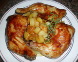 Foto del paso 4 de la receta: Pollo en salsa barbacoa y dados de patatas al horno