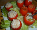 Foto del paso 5 de la receta: Tomates peritas rellenos de arroz, atún y salsa golf
