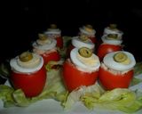 Foto del paso 7 de la receta: Tomates peritas rellenos de arroz, atún y salsa golf