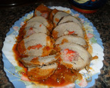 Foto del paso 7 de la receta: Tallarines con peceto relleno en salsa de pimientos y guindilla