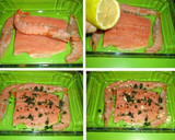 Foto del paso 1 de la receta: Salmón y langostinos con all-i-oli gratinado