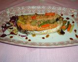Foto del paso 4 de la receta: Salmón y salteado de verduras en papillotte al microondas