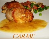 Foto del paso 8 de la receta: Solomillo de cerdo con guisantes y jamón
