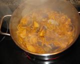 A picture of step 2 of Fideuà with Cuttlefish, Shrimp, and Clams.