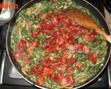 Foto del paso 5 de la receta: Tallarines con champiñones, espinacas y bacón al pesto de nueces