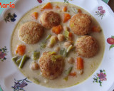 Foto del paso 7 de la receta: Albóndigas de bacalao y zanahoria con sopa de garbanzos y verdura