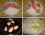Foto del paso 1 de la receta: Tartar de butifarra con setas y huevo con miel
