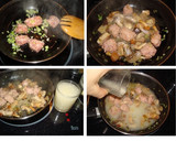 Foto del paso 2 de la receta: Tartar de butifarra con setas y huevo con miel