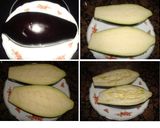 Foto del paso 1 de la receta: Berenjenas con queso de cabra, piñones y miel