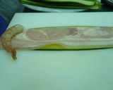 Foto del paso 1 de la receta: Pincho de langostino, calabacín y bacon en tempura