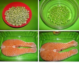 Foto del paso 2 de la receta: Salmon al horno con guisantes