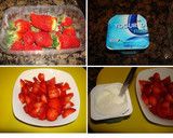 Foto del paso 1 de la receta: Fresones con yogurt y granadina
