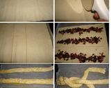 Foto del paso 4 de la receta: Trenzas de hojaldre rellenas de jamón champiñones y pasas