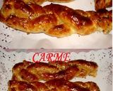 Foto del paso 7 de la receta: Trenzas de hojaldre rellenas de jamón champiñones y pasas