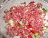 Foto del paso 1 de la receta: Tortilla multicolor de restos con jamón Iberico
