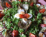 Foto del paso 4 de la receta: Ensalada de alcachofas con huevos de codorniz y vinagreta de semillas