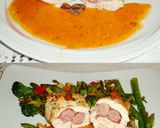 Foto del paso 8 de la receta: Rollitos de pollo rellenos de jamón y salchichas