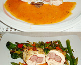 Foto del paso 8 de la receta: Rollitos de pollo rellenos de jamón y salchichas