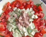 Foto del paso 2 de la receta: Ensalada de tomates al orégano con aguacates y atún