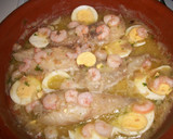Foto del paso 3 de la receta: Cazuela de colas de rape con gambas en salsa verde