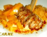 Foto del paso 6 de la receta: Abanico de solomillo con puré de manzana y mango