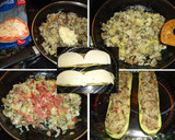 Foto del paso 5 de la receta: Calabacín relleno de arroz y champiñones